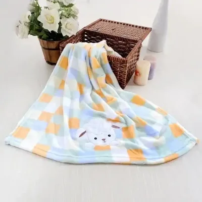 Cute Cartoon Animal Customized Printed Design Super Soft Coral Fleece Baby Blanket