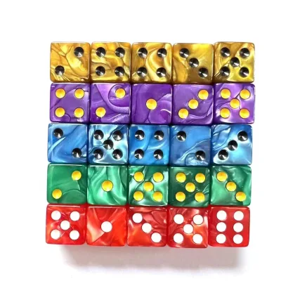 Factory Customised Acrylic Pearl Pattern Dice 16mm18mm Card Game Backgammon Accessories Dice Chess Pieces