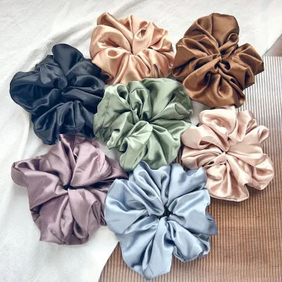 Custom Elegant Large Intestine Hairband Scrunchies Hair Ties Hair String, High-end Fat Intestine Hairband Headpiece for Women