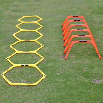 Folding Hex Agility Rings/Speed Rings with Carrying Bag Hexagon Rings, Agility Hurdles for Agility Footwork Training Set of 6