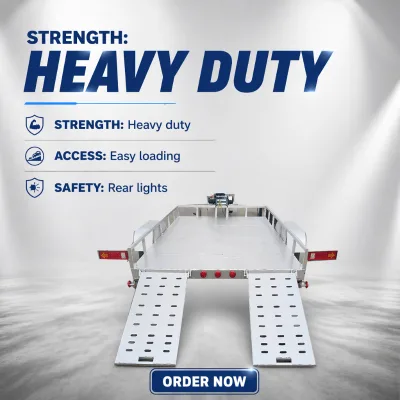 Adjustable Steel Semi-Trailer Car Trailer Ramps CE Certified 2000kg Capacity