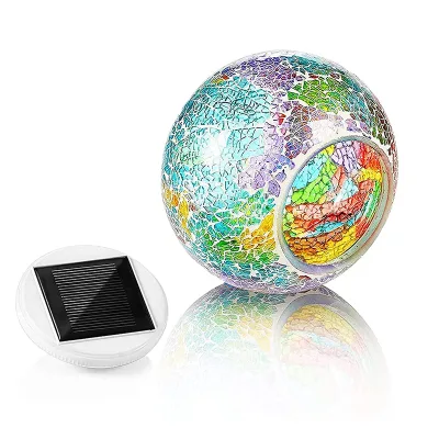 Au Silver Outdoor Home Wedding Party Decorations IP65 Rated Waterproof LED Glass Ball Solar Powered Color-Changing Garden Light