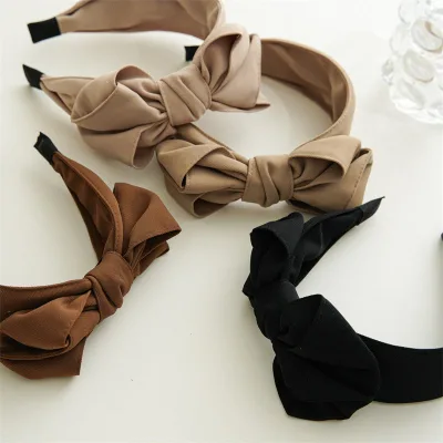 Korean Version Bow New Headband Multi-layer Sweet High Cranial Top Wide Edge Headband Fashion Temperament Hair Accessories