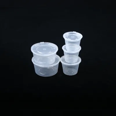 Dongchuang Disposable Wholesale 3 oz Plastic Round Transparent Sauce Cup with Conjoined Cover