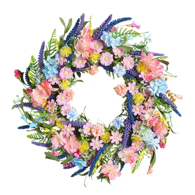 Cross-border Independent Station New High Quality Plastic Simulation Wreath Easter Valentine's Day Spring Decoration Hotel