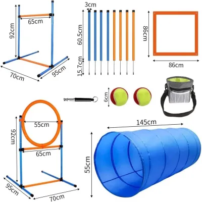 Premium Dog Agility Training Equipment Set Outdoor Indoor Tire Jump Hurdle Jump Tunnel