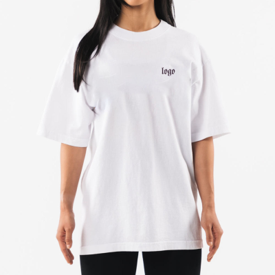 100% Cotton Jersey Custom Logo Women Oversized Boyfriend Tee With Custom Graphic T Shirt Short Sleeve Cropped T-Shirt
