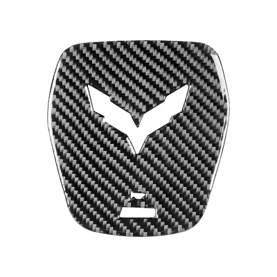 Car Carbon Fiber Steering Wheel Logo Emblems Cover Stickers for Chevrolet Corvette C7 2014-2019 LHD Car Interior Sticker