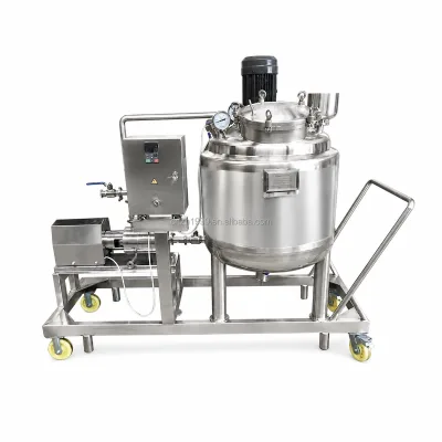 SUS304 SUS316L Mobile Vacuum Emulsifying Tank with High Shear Mixer for Cream Sauce Paste