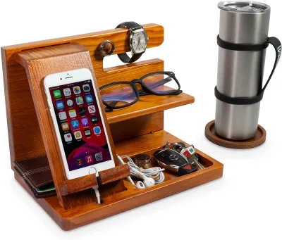 Wooden Docking Station Phone Docking Station Organizer Phone Charging Station Wooden Foldable Wooden Phone Stand