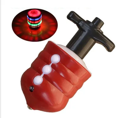Dazzle Music Luminous Electric Spinning Top Simulation Wooden Ground Stall Ejection Spinning Top Wholesale Gift Kids Toys