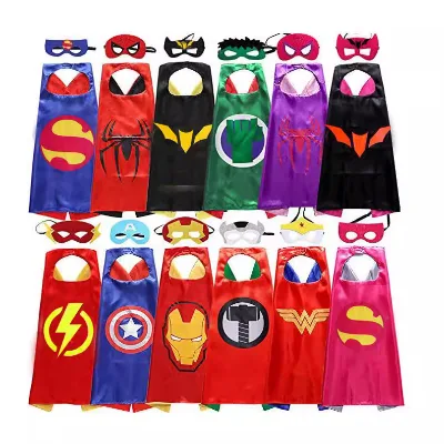 Halloween Party Superhero Capes Costume Set Cosplay Kids Hero Cape