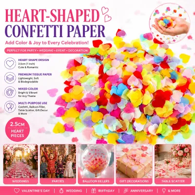 Confetti Paper Scraps 2.5cm Heart-Shaped Pieces Event Party Item for Valentine's Day Weddings Hand-Held Decorations Balloon