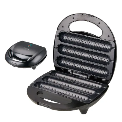 800W Electric Hot Dog Waffle Maker Non-stick Coating Crispy Corn French Muffin Sausage Baking Machine Barbecue for Breakfast