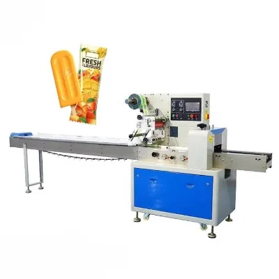 Fully Automatic Ice Lolly Icecream Popsicle Flow Wrapping Machine Ice Pop Making Machine