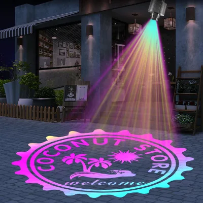 60w Led Auto Color Changing Projector Outdoor Projection Lamp GOBO Custom logo Shop Advertising Logo Sign Light