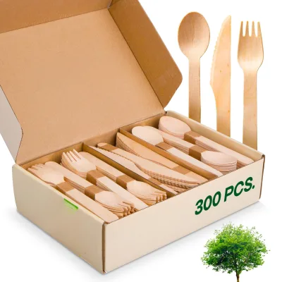 Biodegradable Disposable Cutlery Safe for Food Contact Catering Event Supplies