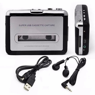 Portable USB Cassette Tape MP3 Converter Audio Music Player Cassette Recorder Radio Player and Audio Capture Device