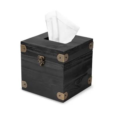 Wooden Rustic Tissue Box Holder