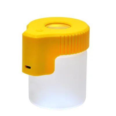 Hot Sale Air Tight Herb Container Glass Storage Jar Magnifying Stash Jar With USB Charger