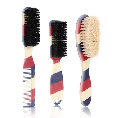 Professional Hair Cut Sweep Brush Striped Retro Cleaning Brush Comb Men's Beard Care Brush
