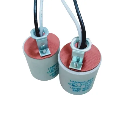 Factory Price CE E27 Ceramic Socket VDE 2*0.75mm2*15cm Lamp Holder