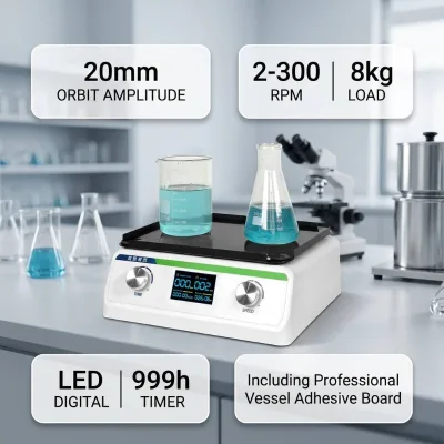 Jingfei JF-270pro 20mm Orbit Flat Plate Shaker | 2-300rpm LED 8kg 999h Timer | Cell Culture & ELISA Microbiology Mixer