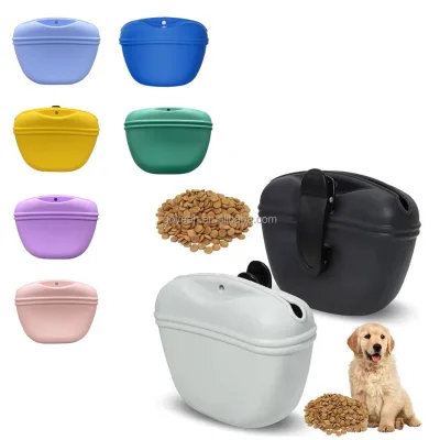 Food Grade Silicone Dog Training Pouch Easy-to-Clean Waterproof Magnetic Pet Treat Bag with Clip