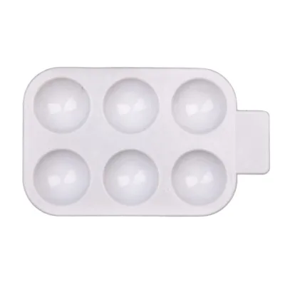 Keep Smiling 6 Hole Rectangular Acrylic Watercolor Box Palette White Children'S Plastic Paint Palette