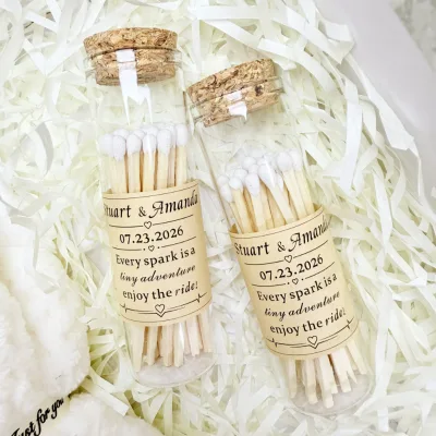 Solid Color Head Glass Bottle Matches Custom Logo Minimalist Home Decor Luxury Monochrome Matches