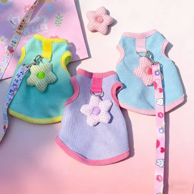 Thin Polyester Vintage Cat Clothes Breathable Mandarin Collar Vest Sleeveless Pullover Blue Ragdoll Pet Clothes