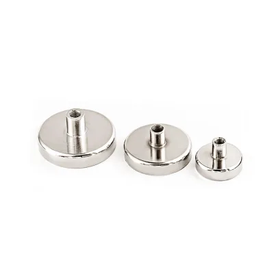 Manufacturer Direct Strong Internal Threaded Stud Cup Pot Magnet Nickel Plating Industrial Magnets Magnetic Materials