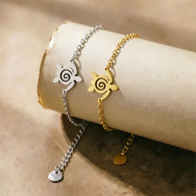 Stainless Steel Hollow Sea Turtle Charm Bracelet Women Turtle Charm Link Chain Bracelet