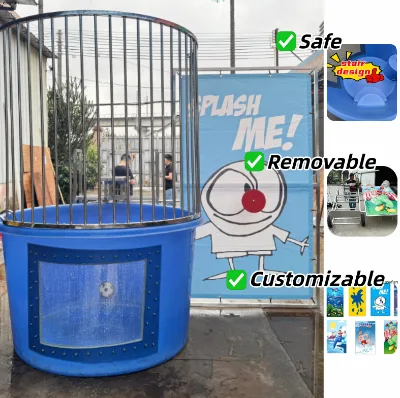 Best Price Challenging Rental Business Equipments CE Certified Cheap dunk tank with Window with 4 Balls for Family Used