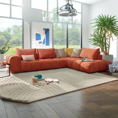 Lounge Suite l Shaped Sofa Set Living Room Furniture Muebles Para La Sala Italian Fabric Modular Sectional Sofa