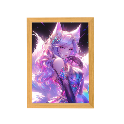 Art Deco Style Nine-Tailed Demon Fox Rectangle Shape with Color Changing Function for Art and Construction Themes