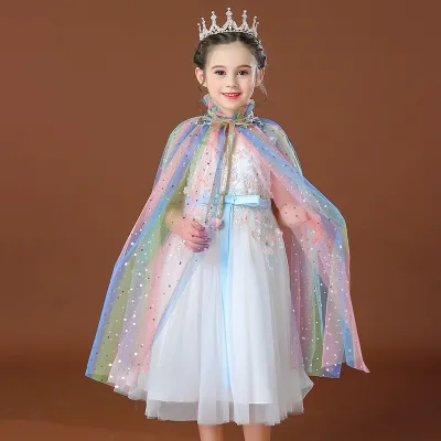 Boutique Kids Cape Summer Girls Kids Dress up Capes Children's Shawl Toddler  Witch Princess Cloak Baby Sequin Tulle Cape