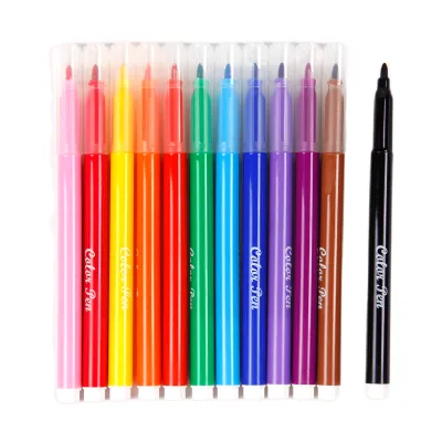 12 Color Felt Tip Pen, 0.7 mm Premium Medium Fine Point Markers for Journal, Writing, Coloring, Note Taking, Drawing