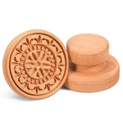 Wooden Cookie Biscuits Stamp Wood 3D Baking Mold Cookie Press Mold Pressed Biscuit Mold Gingerbread Springerle Shortbread Stamp