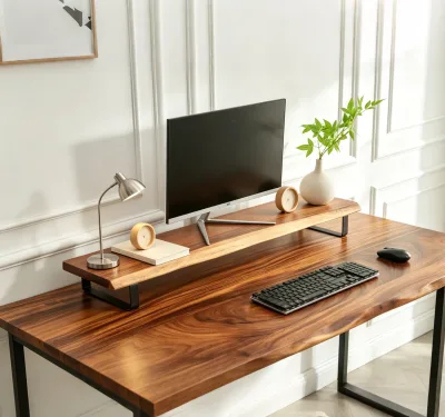 Wholesales Popular Computer Display Stand Wood Steel Desk Shelf Monitor Stand  Monitor Stand Home decoration