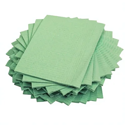 Dental Bibs/Lap Cloths BIB743G-Disposable Green Class I Case of 500 Teeth Multipurpose