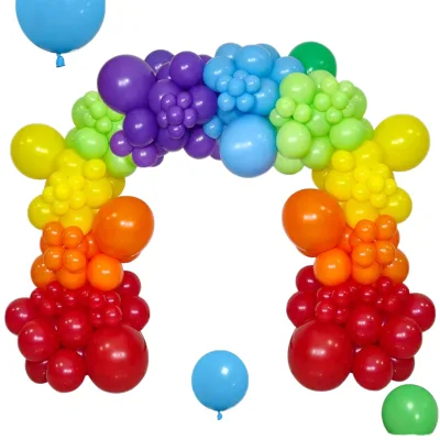 108pcs 18 12 5 Inch Latex Party Balloons Colorful Rainbow Arch Kit for Birthday Baby Shower Christmas Valentine's Day