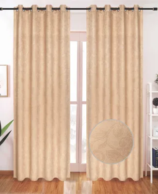 European High End Five Beautiful Velvet Embossed Blackout Curtains Decorative Bedroom Curtains