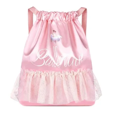2025 New Custom Design Lovely Cuty Children Shinning School Backpacks Girls Drawstring Dancing Bag