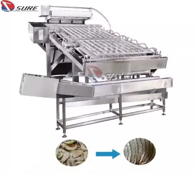 Food Grade Electric Shrimp Peeler Machine for Vannamei Shrimp - Automatic Shell Removing & Back Opening Equipment