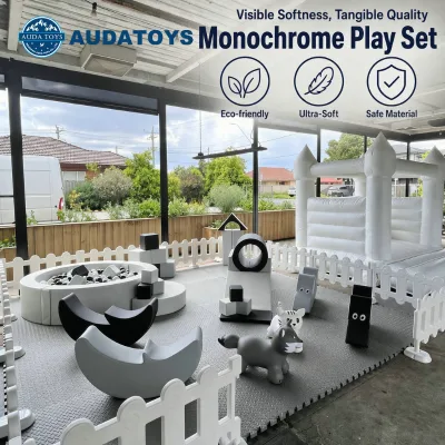 Black and Gray PU Skin Indoor Playground Round Ball Pit Fence Community Recreation Centre Reliable Soft Toy