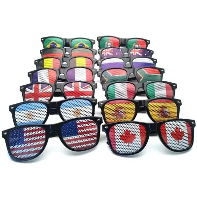 Sunglasses Football National Flag Pinhole Sticker 2140 Printed Logo Independence Day Printed Rivet Sunglasses