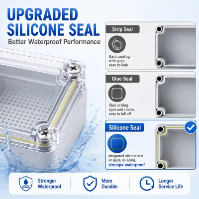 Waterproof Junction Box IP67 ABS Enclosure for Outdoor Lighting Solar Panel LED Driver Marine Boat Garden Electrical Wiring