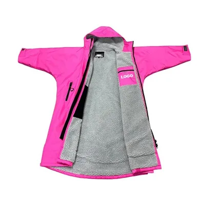 Outdoor Coat Adult Kids Warm Dry Wrinkle-Resistant Beach Poncho Surf Changing Robe Swimming Coat Swim Parka