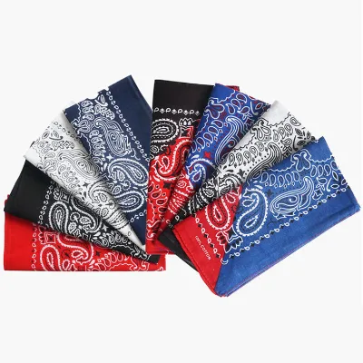 HZO-25096 Cotton Square Scarf Custom Logo Print Handkerchief Bandana for Outdoor